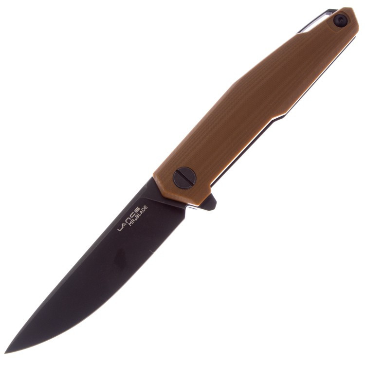 нож складной "lance" g10 brown black s/w фото